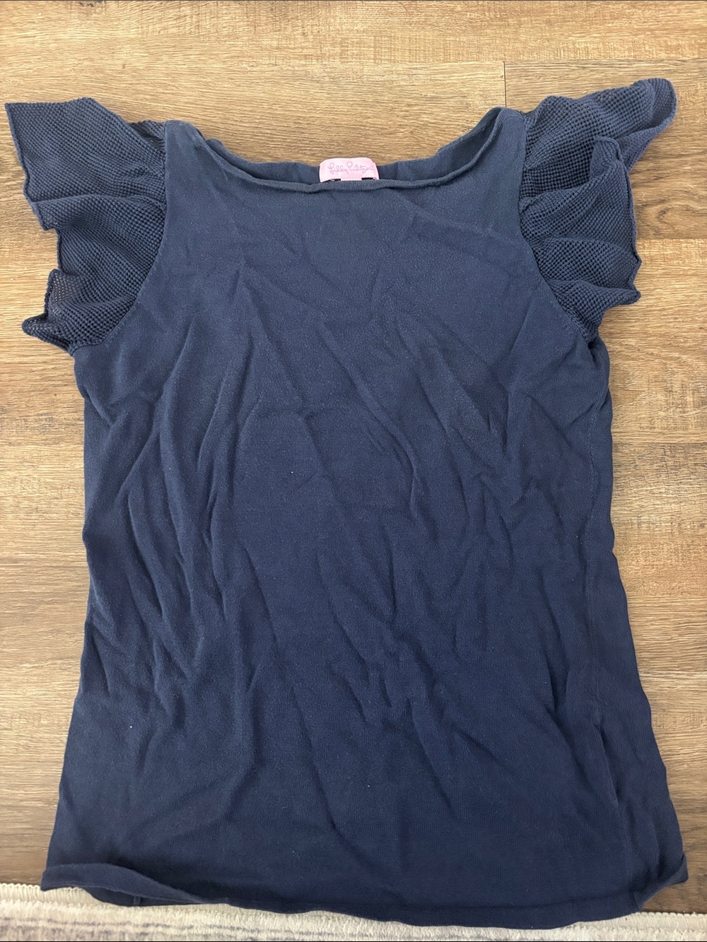 Women’s Lily Pulitzer Navy Flutter Sleeve Top